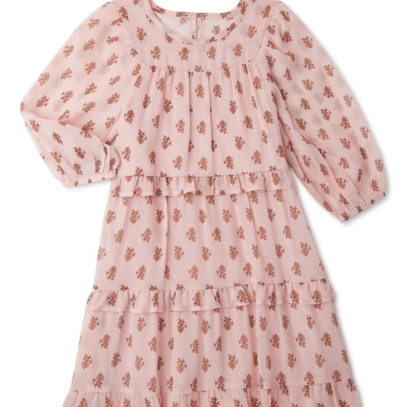 wonder nation Other - Wonder Nation Girls Pink Chiffon Peasant Dress Size 7-8 (Zara Look Alike!)